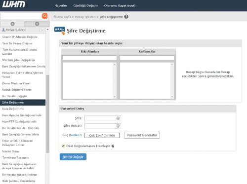 Cpanel şifre - Resmet.net